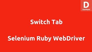 Selenium Ruby Switch Tab