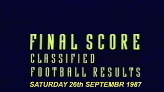 FINAL SCORE 26/9/1987