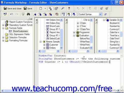 Crystal Reports Tutorial Using Crystal Reports Tutorial Using