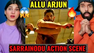 SARRAINODU FIGHT SCENE REACTION!!! | Allu Arjun | Best Action Scene | Hindi Dubbed Climax Scene