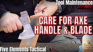 TOOL PREP FOR WINTER - CHIPPED AXE HANDLE REPAIR - TOOL MAINTENANCE - BUSHCRAFT SURVIVAL PREPPING