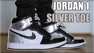 AIR JORDAN 1 SILVER TOE REVIEW \u0026 ON FEET + SIZING \u0026 RESELL PREDICTIONS