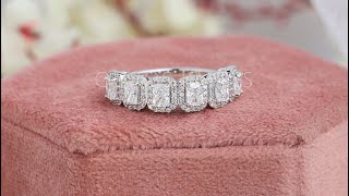 Radiant Halo Diamond Half Eternity Band