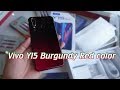 Vivo Y15 Burgundy Red color unboxing