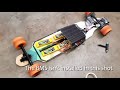 diy 12s monster electric skateboard power sliding and drag racing