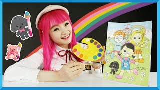Belajar mewarnai dengan cat air | coloring book | Mengenal warna anak  | Mainan anak