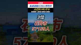 リクエスト【人口ランキング】北海道 高速道路ICのない市町村☆☆ Population Ranking#地理 #shorts