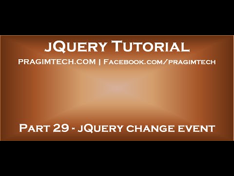 jQuery change event jQuery change event