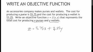 121 Write an Objective Function (5.6)
