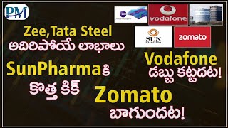 Zee, Tata Steel అదిరిపోయే లాభాలు | Sun Pharmaకి కొత్త కిక్ | Vodafone డబ్బు కట్టదట | Zomato బాగుందట