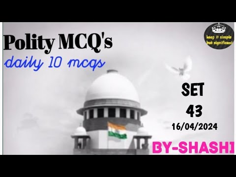 Polity Ncert Mcqs|Daily 10 Mcqs Of Polity|Indian Polity|UPSC|UPPCS ...