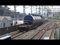 2022 04 25 jr貨物 8765レ u0026 8764レ 西浦和駅 jr freight oil tank cars with container cars at nishi urawa