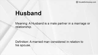 Husband Meaning