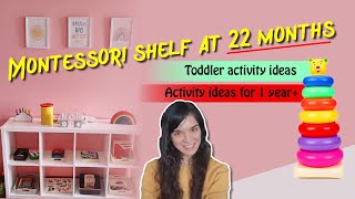 Montessori shelf at 22 months | Toddler activity ideas | Activity ideas for 1 year+