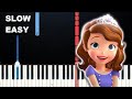 Sofia The First - Theme Song (SLOW EASY PIANO TUTORIAL)