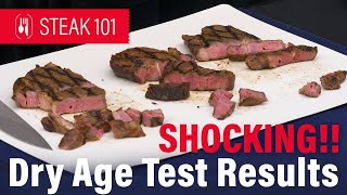 Drum roll please!  Dry Age Steak Test Results!  Shocking!