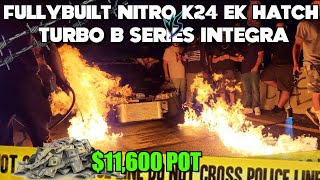 All Motor K24 Nitro Civic vs Turbo B Integra🔥😳