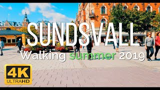 Sundsvall Walking in Summer , Sweden 2019 4K