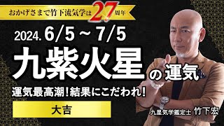 【占い】2024年6月 九紫火星の運勢 「運気最高潮！結果にこだわれ！☆大吉」（6月5日～ 7月4日）恋愛運・家庭運・仕事運・注意点 今月の運気予報【竹下宏の九星気学】