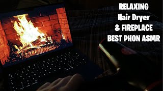 Relaxing sound to sleep  [hair dryer & Fireplace]🌟 #asmr #relaxing #hairdryer