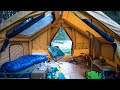 Camping In Cozy Cabin Hot Tent - Perfect Car Camp Tent