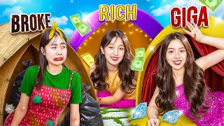 Cắm Trại Kiểu Giàu vs Nghèo vs Siêu Giàu! Kỳ Nghỉ $1 vs $1000 vs $100,000
