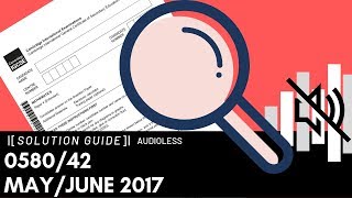 0580/42 May/June 2017 Marking Scheme (MS)