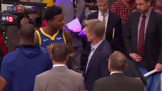 Steve Kerr and Jordan Bell Having a Heated Exchange | Warriors vs Lakers - January 21, 2019