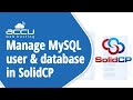 How to add and delete MySQL database and user in SolidCP control panel?