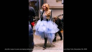 Jennifer Lopez Is seen pre-taping before performance in Times Square on New Years Eve in New York