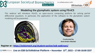 ESB Webinar Series - No. 13 - Modeling the glymphatic system using FEniCS (with VPH Institute)