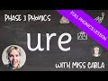 URE 'ure' sound - LEARN to READ and WRITE Phase 3 Phonics Lesson TEACH English letters and sounds