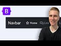 Bootstrap 5 navbar with font awesome icons and text