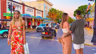 Key West Florida. Mallory Square, Duval Street 4K HDR Walking Tour