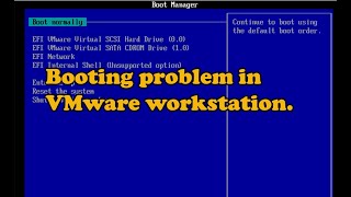 How to fix booting problem in VMware workstation