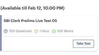 SBI Clerk Prelims Live Mock Test Score✅ #banking #sbi #sbiclerk