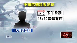 中研院公布確診足跡　「曾使用體育館2hr」