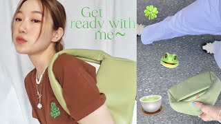 GRWM 그린으로 시작해 그린으로 끝나는 영상 🐸요즘 최애템들로 데일리 메이크업 \u0026 그린 포인트 룩 | Inghwa