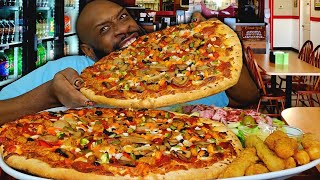 XL SUPREME PIZZA MUKBANG | EATING SHOW