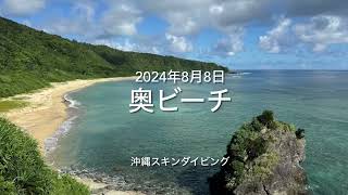 【沖縄スキンダイビング】奥ビーチ(国頭村) 2024年8月8日 okinawa skindiving KUNIGAMI