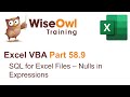 Excel VBA Introduction Part 58.9 - SQL for Excel Files - Nulls in Expressions