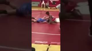 Huge illegal slam in wrestling match…