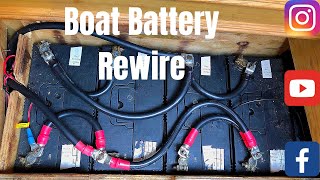 E28a. Narrowboat 12 volt Battery Bank Rewire. 12v 110Ah Sealed Lead Acid Leisure Batteries.