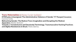 Trans Materialities 1 Audio Recording