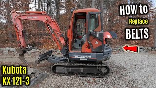 FIX Overheating & SQUEAKY Excavator | Replacing Kubota KX 121-3 Fan Water Pump A/C Belt