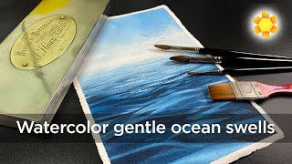 Watercolor Gentle Ocean Swells/Waves