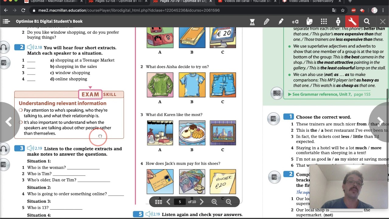 Optimise B1 Lesson 12 Youtube
