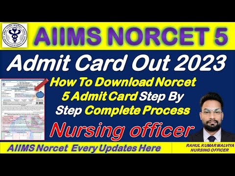 How To Download AIIMS Norcet 5 Nursing Officer Admit Card2023 #aiims # ...