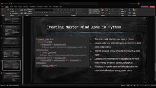 CSC1024 - Python MasterMind Game