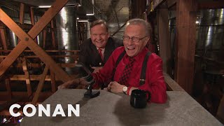 Larry King Hosts His Show From Conan's Rafters | CONAN on TBS